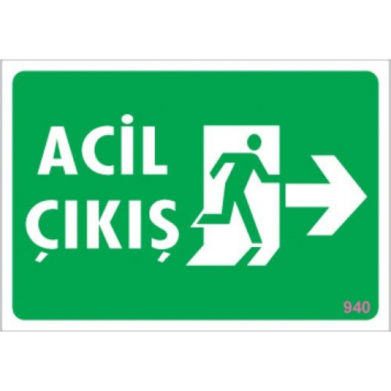 Pvc Levha "Acil Çıkış" 17,5*25 cm