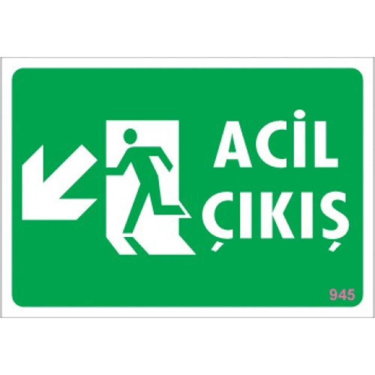 Pvc Levha "Acil Çıkış" 17,5*25 cm