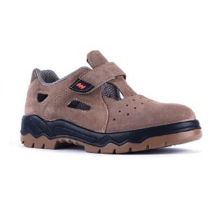 MEKAP 034L-02 Sandal Kahverengi Süet İş Güvenlik Ayakkabısı S1 Çelik Burunlu