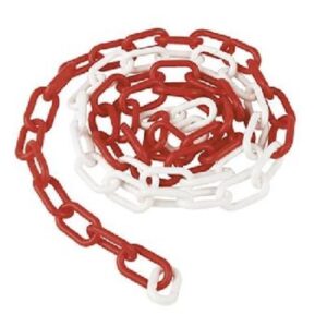Plastik Kırmızı Beyaz Zincir No:6 mm 5 Mt