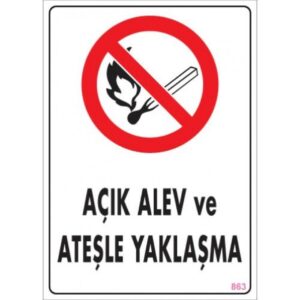 Pvc Levha "Açık Alev ve Ateşle Yaklaşma" 25X35 Cm