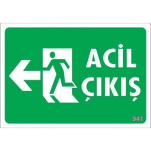 Pvc Levha "Acil Çıkış" 17,5*25 cm