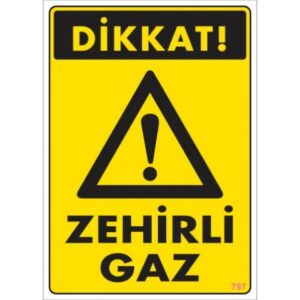 Pvc Levha "Dikkat Zehirli Gaz 25X35 Cm