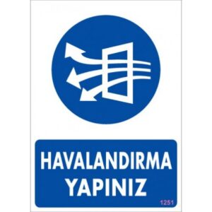 Pvc Levha "Havalandırma Yapınız" 25*35 cm