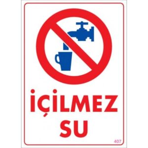 Pvc Levha "İçilmez Su" 25X35 Cm