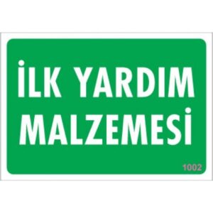 Pvc Levha "İlkyardım Malzemesi" 17,5*25 cm