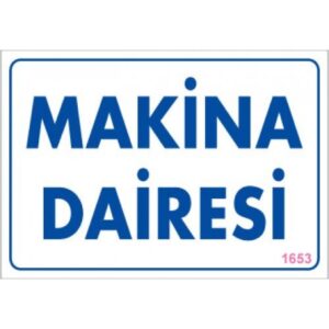 Pvc Levha "Makina Dairesi" 17,5*25 cm
