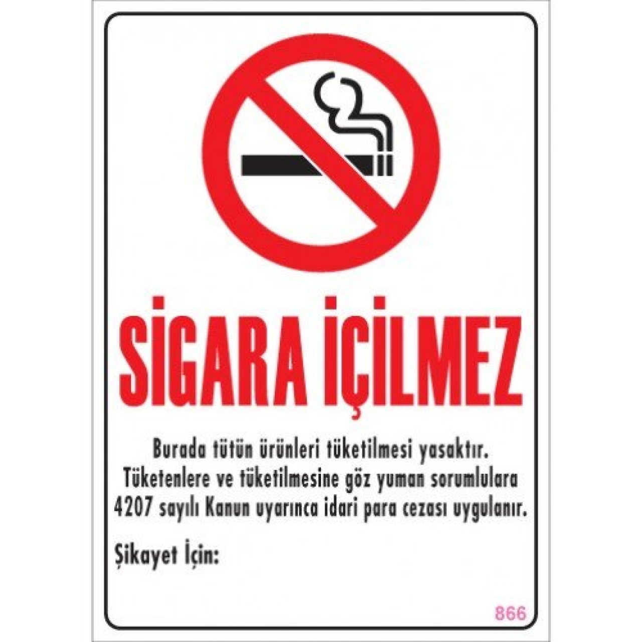 Pvc Levha "Sigara İçilmez" 25X35 Cm