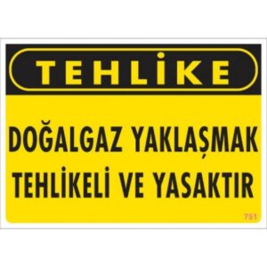 Pvc Levha "Tehlike Doğalgaz Yaklaşmak Tehlikeli ve Yasaktır" 25X35 Cm