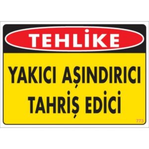 Pvc Levha "Tehlike Yakıcı Aşındırıcı Tahriş Edici" 25X35 Cm