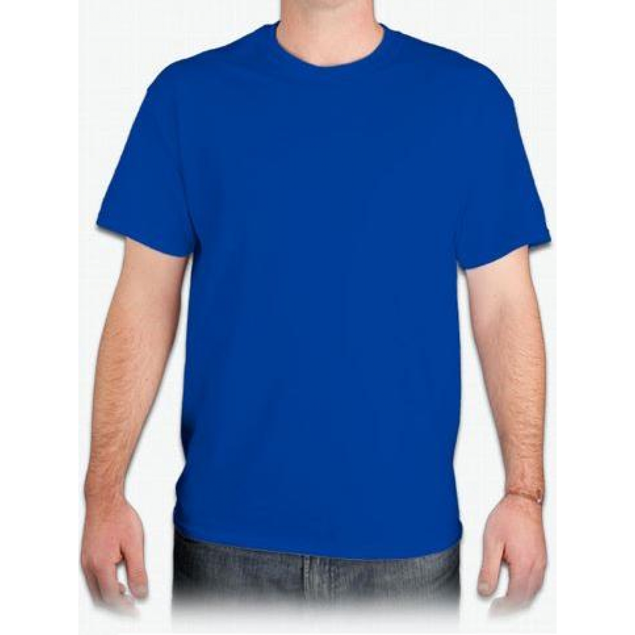 T-shirt Bisiklet Yaka Kısakol %100 Pamuk Cepli Sax Mavi